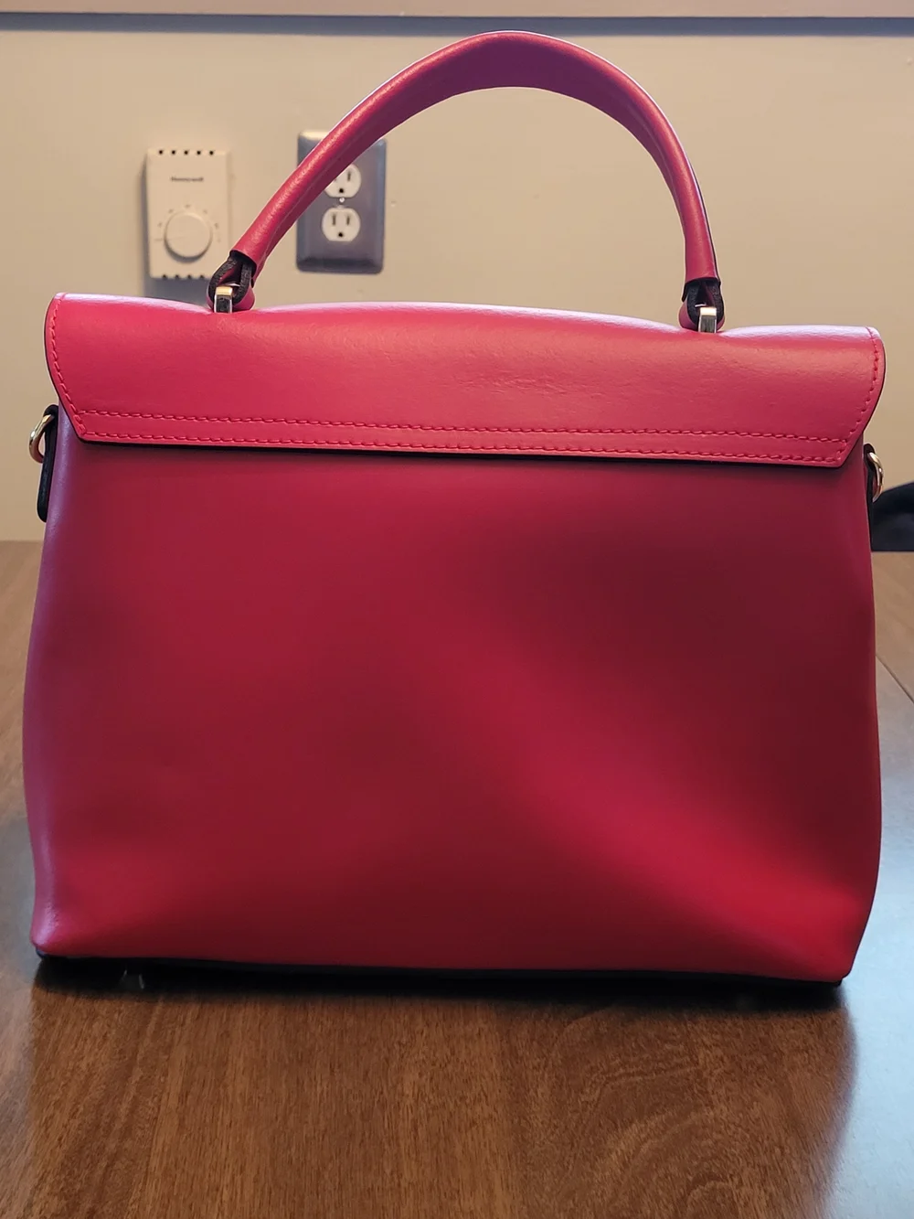 Structured Italian Leather Top-Handle Satchel in Bright Red